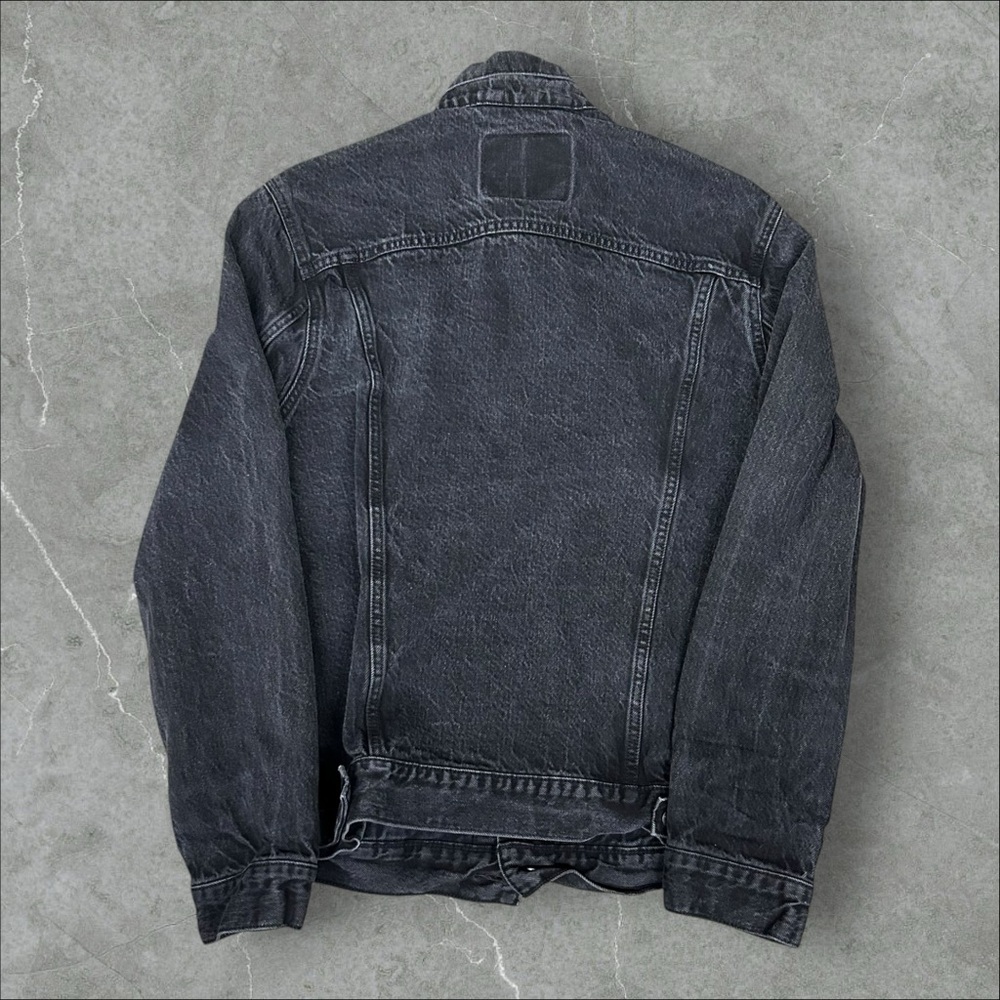 Vintage Levi's Denim Jacket Mens Large Black Y2K Type 3 Trucker Workwear Coat - Picture 11 of 11